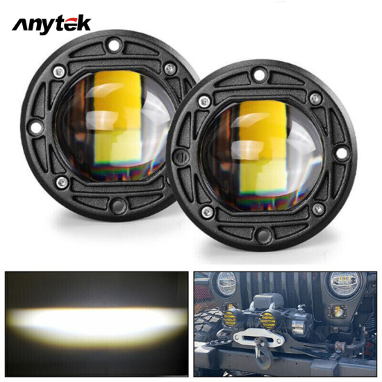 Anytek 2 chiếc đèn pha led 30w cho xe hơi đèn sương mù cản trước 3 inch 8d - ảnh sản phẩm 1
