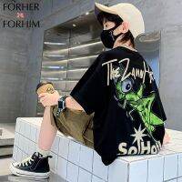 FORHERFORHIM เสื้อยืดแขนสั้นลายการ์ตูนสำหรับเด็ก,เสื้อยืดสำหรับใส่ในฤดูร้อนของเด็กผู้ชายเสื้อยืดชาวต่างชาติผ้าตาข่ายสีแดงแขนยาวครึ่งตัว Basecoat ของเด็กทารก FH3890