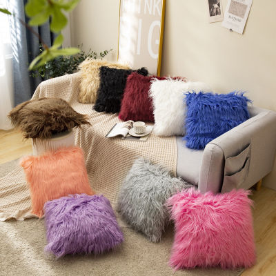 43*43cm Soft Faux wool Washable cushion Warm Hairy Seat pillow long plush cushion For car office Chairs Sofas