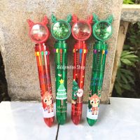 ?☃️ปากกาคริสมาสต์☃️?ของแจกปีใหม่ ปากกาลูกลื่น 10 สีในด้าม ปากกาคริสต์มาสเขากวางเรนเดียร์ Christmas สีแดง สีเขียว พร้อมส่ง ร้านไทยค่ะ