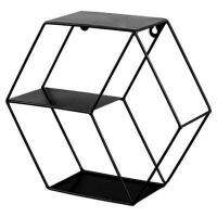 Hexagon Floating Shelves Wall Mounted Metal Wire Rack Storage Organiser Decor