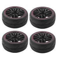 4pcs 12mm Hub Wheel Rims &amp; Rubber Tires For RC 1/10 On-Road Touring Drift Car R