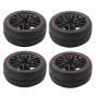 4Pcs 12mm Hub Wheel Rims & Rubber Tires For RC 1 10 On-Road Touring Drift Car R thumbnail