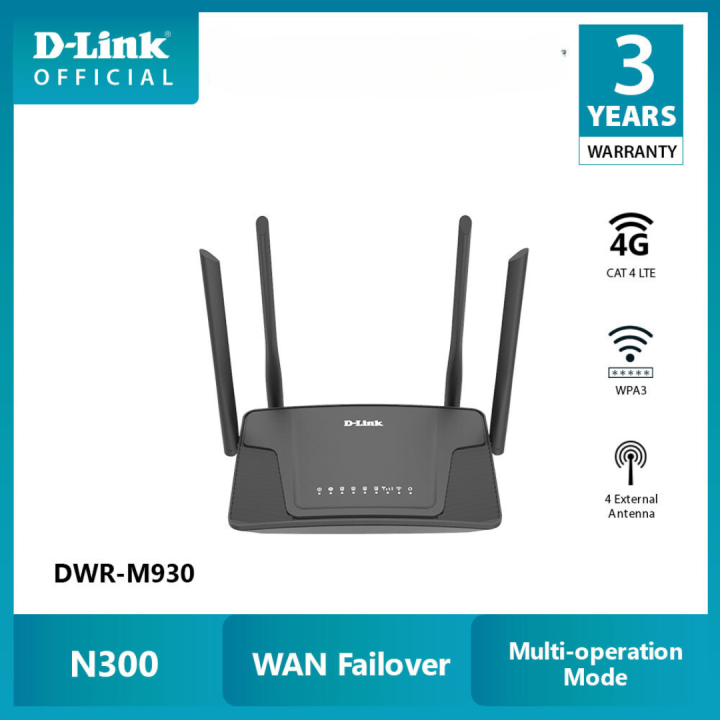 D-Link DWR-M930 N300 4G LTE Router In-built VPN Client for secure ...