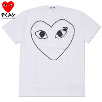 COMME Des Garcons เสื้อผ้าฝ้ายบริสุทธิ์แขนสั้นสำหรับผู้ชายเสื้อยืดสตรี,เสื้อยืดคู่รักสไตล์น่ารักใส่สบายๆนุ่มสบายเสื้อผ้าคู่รักผู้ชายผู้หญิง