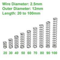 【Sell-Well】 Discount_Bazar สปริงลวดขนาดเล็กเส้นผ่าศูนย์กลาง2.5Mm OD 12มม. ความยาว20มม. ถึง100มม