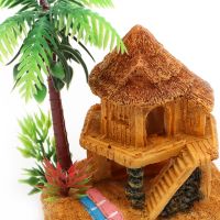 Polyresin Aquariums Fish Tank Ornaments Simulation Coconut Tree Castle Aquarium Ornaments Aquario Aquarium Decoration