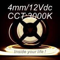 High CRI90 480 Chips Ultra-Narrow 4mm IP20 DC12V Cabinet Etc Light Design 3M Double-Sided Tape 5W/Meter COB Led Strip