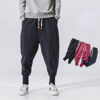 ฮิปฮอปกางเกงฮาเร็มผ้าฝ้ายผู้ชายแข็งเอวยางยืด Streetwear Joggers ใหม่ถุงวางเป้ากางเกงกางเกงลำลองผู้ชาย...