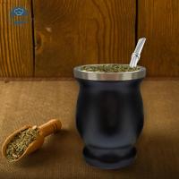 Bombillas Yerba Mate ฉนวนกันความร้อน2ชั้นถ้วยชาน้ำเต้าถ้วยชาคู่ชุดฟาง