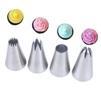 4Pcs Decorating Pastry Set Cake Cream Laminating Nozzle Medium Size Icing Piping Nozzles Tips