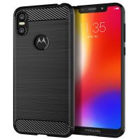 เคสซิลิโคนขาวสำหรับ Moto One Motorola P30 Play กันกระแทกติดตั้งฝาครอบโทรศัพท์ TPU คาร์บอนไฟเบอร์แบบนิ่มสำหรับ Moto P30 Play