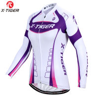 X-Tiger Pro เสื้อเจอร์ซี่ปั่นจักรยานสำหรับผู้หญิง,ชุดปั่นจักรยานเสือภูเขาแขนยาวเสื้อผ้าปั่นจักรยานสำหรับผู้หญิงเสื้อผ้าปั่นจักรยานสำหรับฤดูใบไม้ร่วง