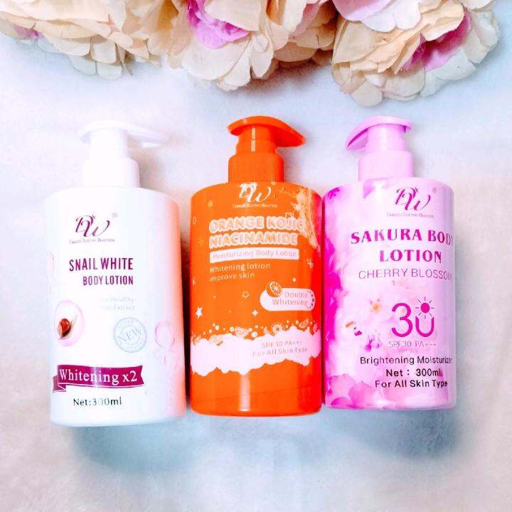 BUY 3 BOTTLES - SAKURA WHITENING LOTION WITH SPF + SNAIL DOUBLE ...