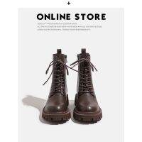 NGV869 Dr.Martens รองเท้าบูทผู้หญิงสไตล์อังกฤษ,รองเท้าบูทสั้นสีน้ำตาลพร้อมกำมะหยี่ฤดูใบไม้ผลิและฤดูใบไม้ร่วง2022