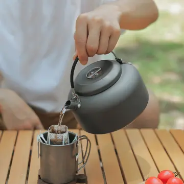 Lixada 1.1L Portable Ultralight Camping Water Kettle Outdoor Coffee Pot For  Hiking and Picnic
