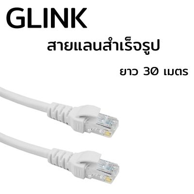 LINK Cable CAT6 30m สายแลนเข้าหัวสำเร็จรูป ยาว 30เมตร (White)