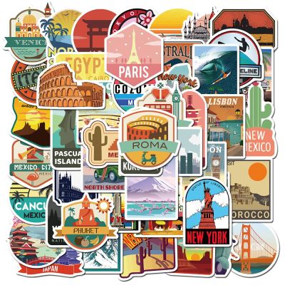 10/30/50PCS Global Travel City Landscape Stickers DIY Toys Stationery Case Skateboard Laptop Guitar Pegatinas Decals Stickers F5 Stickers Labels