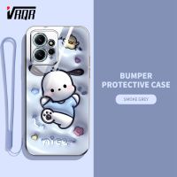 VRQR เคสโทรศัพท์ผลภาพ3D สำหรับ Xiaomi Redmi 12 Note 12R Note 12 Pro Plus 4G 5G Note 12S Note 12S ความเร็วเทอร์โบ POCO M6 Pro X5 POCO Pro 5G POCO F5กระต่ายน่ารักการ์ตูน POCO ลายสุนัขกันกระแทกสายคล้องสำหรับส่งป้องกันรอยขีดข่วน