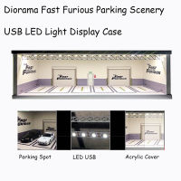 Diorama 164รุ่นที่จอดรถ LED Lighting USB Connector Alloy Vehicle Display Collection