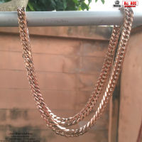 สร้อยคอโรสโกล Rosegold 8มิล สวมคอได้ necklace hiphop สแตนเลสแท้ Stainless แฟชั่นชาย แฟชั่นผู้หญิง 316l allacc