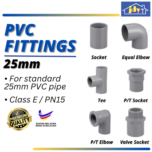 PVC Pipe Fitting Paip PVC Connector Equal Socket Elbow Tee Valve Socket ...