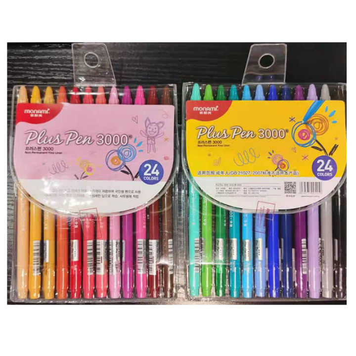 1224364854pcs-monami-plus-pen-3000-color-gel-pen-fiber-tip-art-markers-for-writing-drawing-diy-diary-new-pas-6-colors