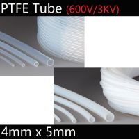 ID 4Mm X 5Mm OD PTFE T Eflon ฉนวนแข็งเส้นเลือดฝอย F4ท่อสูงทนอุณหภูมิต่ำส่งท่อ3KV สีขาวชัดเจน