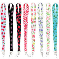 Fashion Floral Neck Strap Key Lanyard ID Card Key Chain Holder Women Badge Holder Card Cover Doctor Nurse Accessories