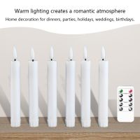 6Pcs Flameless LED Candle Light With Remote Control Electronic Candle Stick Battery Powered Smokeless Dimmable For Wedding