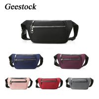 Geestock Womens Waist Bag Pack Casual Fashion Sport Fanny Pack Solid Uniex Male Waist Pack Shoulder Chest Bags Running Belt