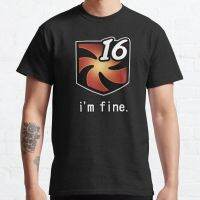 Funny I Am Fine Vuln Stacks T-Shirt Mens Tshirts Black Mens Clothing Unisex Tops Mens Tshirts Summer Tee Shirt Plus Size 5Xl S-4XL-5XL-6XL