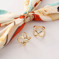 【cw】 Factory Direct Hollow Cross X Word Fashion Scarf Buckle Japanese and Korean All-Matching Practical ！