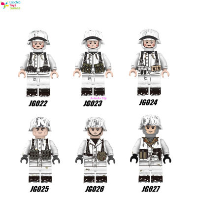 LT【ready Stock】Legoing Minifigures ทหาร Jg022-027 World War Ii เยอรมันฤดูหนาว Snowman ทหารอาคารบล็อก Toys1【cod】