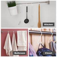 5 Pcs White Plastic S Shape Hanger Hook for Home Clothing Baskets