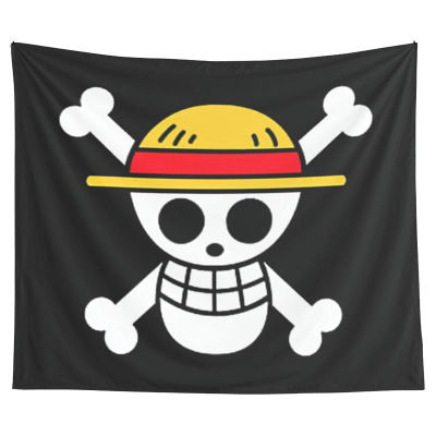 【cw】 Straw Hat Pirates Flag Jolly Roger Luffys Pirate Flag Banner Japanese Manga Anime Tapestry Wall Hanging Art