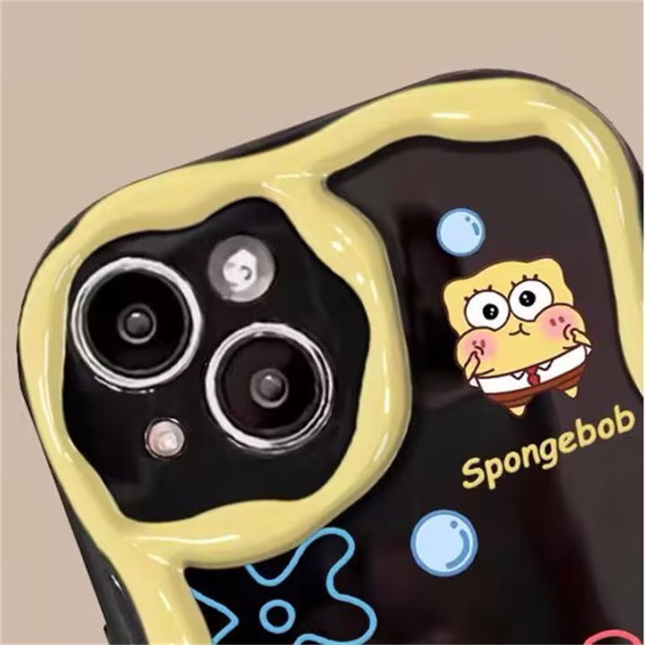 เคสโทรศัพท์สำหรับ-iphone-14-13-12-11-pro-max-mini-x-xs-xsmax-8-7-6-6s-plus-14plus-เคสลายตลกมีผิวสัมผัสขาตั้งพับได้-spongebob-patrick-มีผิวลายการ์ตูน-tpu-กันกระแทกซิลิโคนป้องกันกล้องนิ่มแฟชั่น