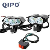 QIPO Super bright 30W 5000LM Motorcycle Headlight Spot light XM-L T6 LED Work Light Offroad Fog Driving Lamp with Switch