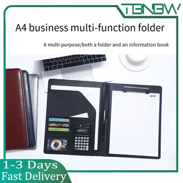 12.9x9.6in A4 Leather Business Folder Padfolio Portfolio Magnetic Clipboard  Conference Folders Document filing Organizer