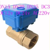 [JU HOT JWRKKLLKXZG 639] วาล์วไฟฟ้าทองเหลืองบอล DN15 DN20 DC12v DC24v AC220v มอเตอร์สำหรับน้ำ