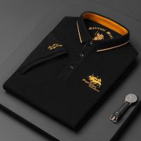 2023 New Embroidered Polo Shirt Mens High-end Luxury Top Summer Casual Lapel Short Sleeve T-shirt Korean Fashion Mens