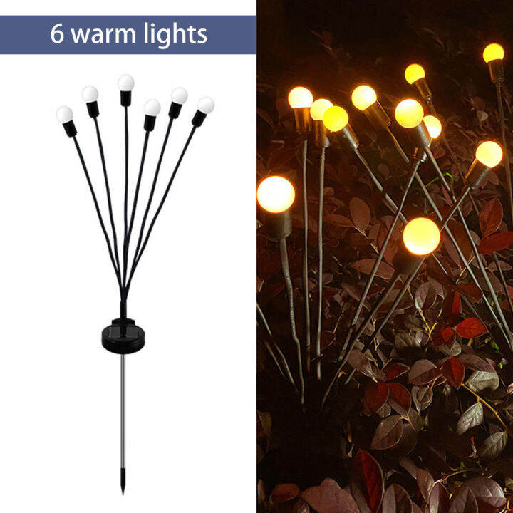 6-8ไฟ-led-หลอดไฟสนามหญ้าพลังงานแสงอาทิตย์-lampu-tenaga-surya-แกว่ง-starburst-หลอดไฟ6-8ไฟ-led-ตกแต่งไฟสวนกลางแจ้งโซลาร์เซลล์กันน้ำไฟนำทางไฟนำทางหิ่งห้อยสำหรับทางเดินลานสนามหญ้าภูมิทัศน์สนุกไหลในสายลมสด