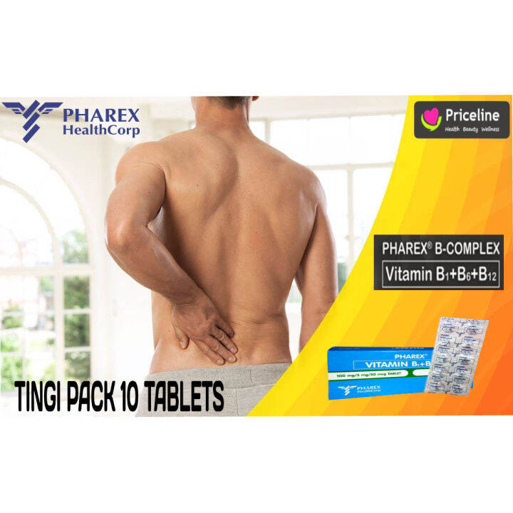 Authentic PHAREX Vitamin B Complex B1 B6 AND B12 TINGI PACK OF 10 Tablets Lazada PH