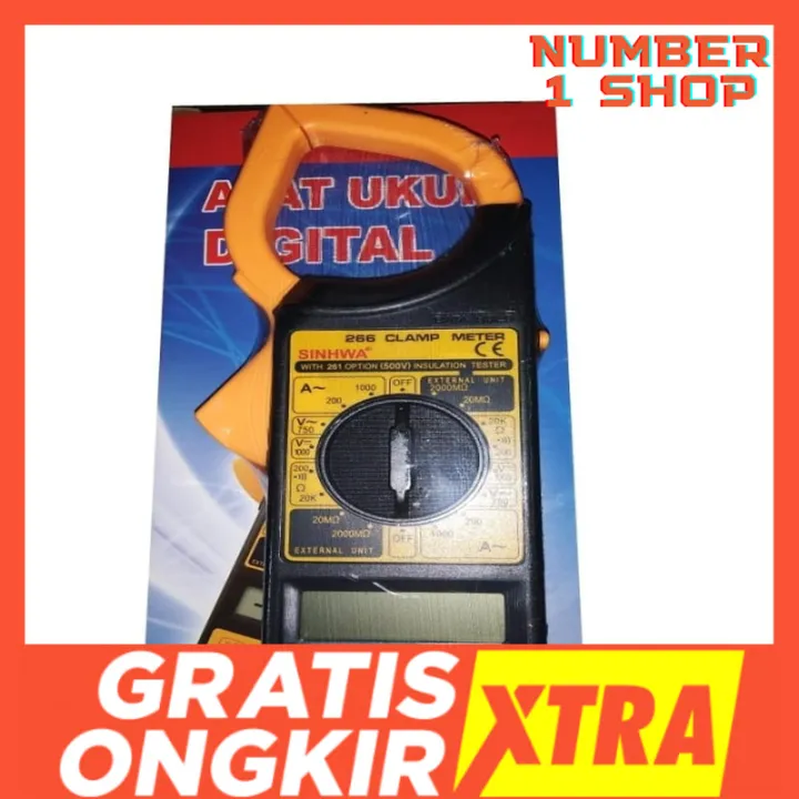 Tang Ampere Digital 1000A Digital Clamp Meter 1000A Sinhwa Dt266 Toko