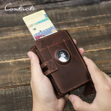 MANBANG Mens Wallet Zipper Genuine Leather RFID Card Holders Cowhide Zip Coin Pocket Bifold Wallets for Men