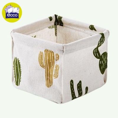 Cotton Linen Desktop Storage Box Desk Stationery Basket Cosmetics Sundries Organizer