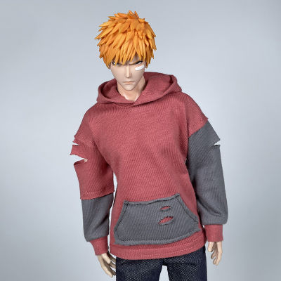 16 Scale ชายทหารสเก็ตบอร์ดเสื้อ Hole Street สไตล์ Splicing Top Hoodies สำหรับ12นิ้ว Action Figure Body Model