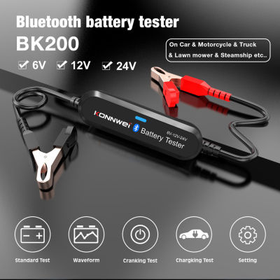 nd New Car Battery yzer Scanner 6V 12V 24V BK200 Black Bluetooth 5.0 Bluetooth Test CE FCC Rohs KO ANNEX