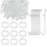 250 Pcs Tomato Clips, Plant Support Clips and J Tomato Hooks, Plastic Trellis Clips Vegetable Cages Vine Garden Clips