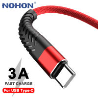 NOHON สาย USB Type C สำหรับ Samsung S21 Xiaomi POCO Huawei 3A Fast Charging USB C Charger Data Cord โทรศัพท์มือถือ Type-C สายยาว-Toutou Store